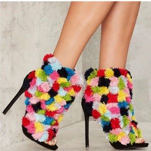 Privileged Rainbow Pom Pom Bootie